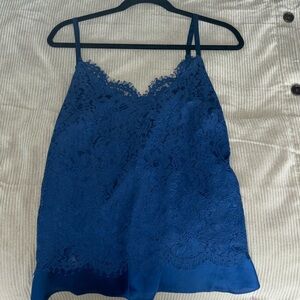 White House Black Market blouse with floral overlay and silk underneath. Size 6